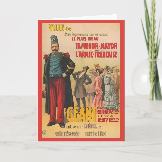 Tarjeta Poster De Circo De Multitud Admirando A Un Soldado (Anverso)