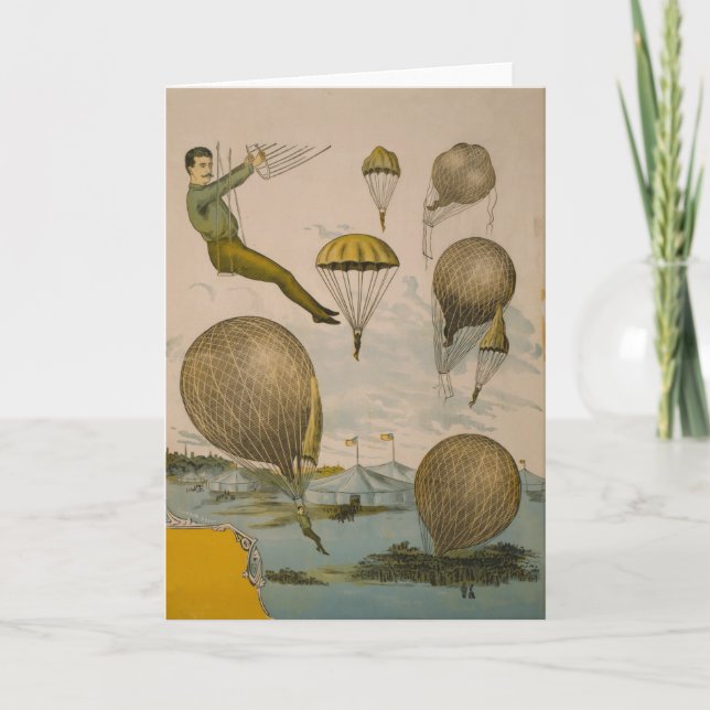 Tarjeta Poster De Circo De Un Balón Aéreo (Anverso)