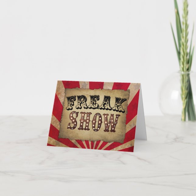 Tarjeta Póster de circo retro Freak Show (Anverso)