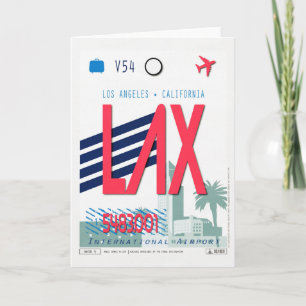 Tarjeta Póster de equipaje del aeropuerto de Los Ángeles