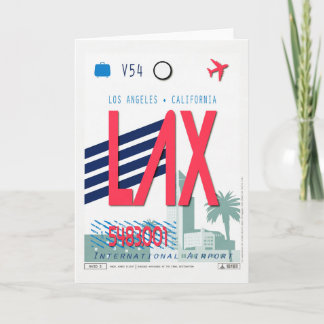 Tarjeta Póster de equipaje del aeropuerto de Los Ángeles