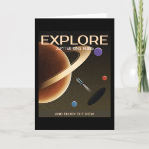 TARJETA POSTER DE ESPACIO DE RETRO DE JUPITER EXPLORE