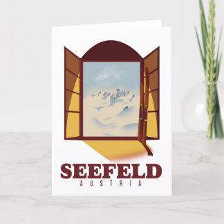Tarjeta Póster de esquí de Seefeld Austria