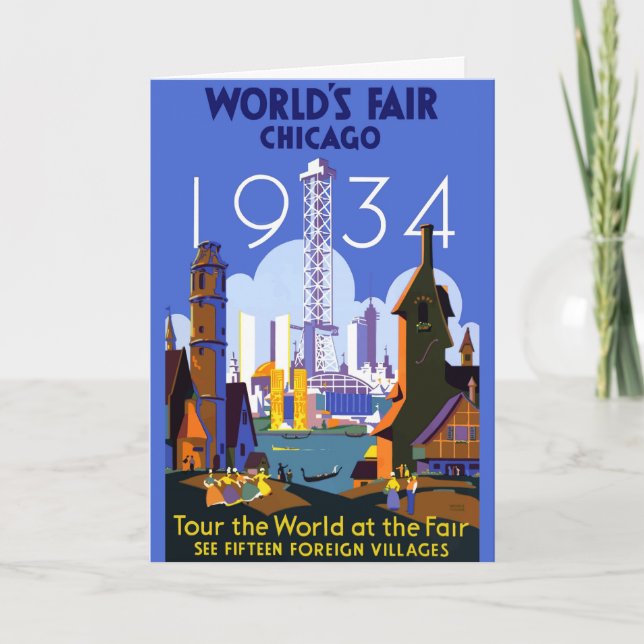 Tarjeta Poster de la Feria Mundial de Chicago 1934 (Anverso)
