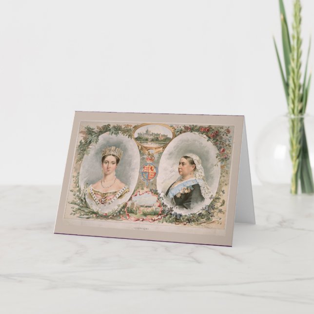 Tarjeta Poster de oro del jubileo de la reina Victoria (Anverso)