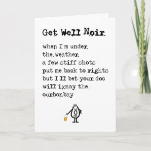 Tarjeta Póster de recuperación Noir Un divertido poema de 