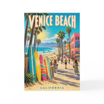 Póster de tablas de surf coloridas de Venice Beach