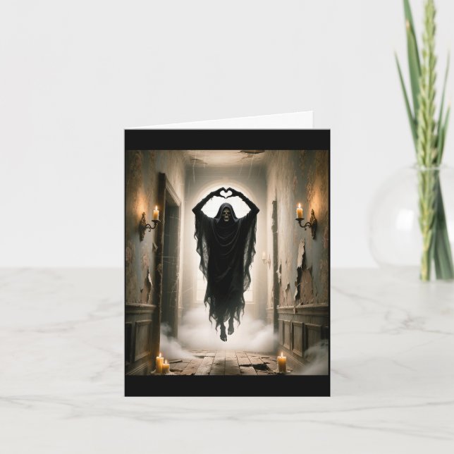 Tarjeta Póster de terror de fantasma divertido corazón man (Anverso)
