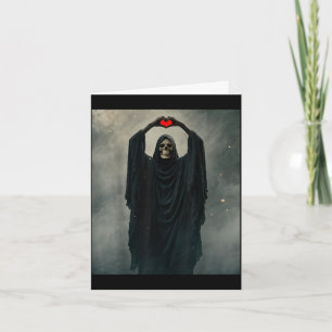 Tarjeta Póster de terror de mano corazón rojo fantasma car