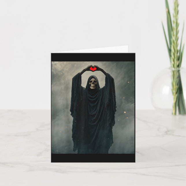 Tarjeta Póster de terror de mano corazón rojo fantasma car (Anverso)