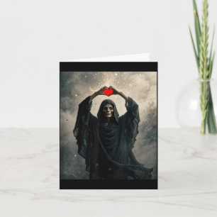 Tarjeta Póster de terror de mano de corazón rojo fantasma