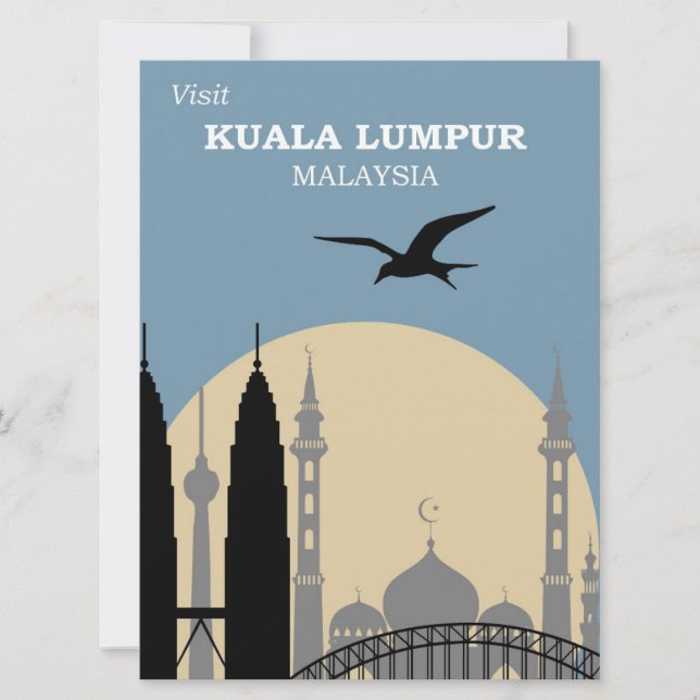 Tarjeta Poster de viaje de Kuala Lumpur (Anverso)