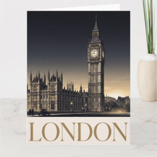 Tarjeta Póster de viaje vintage de Londres con Big Ben 