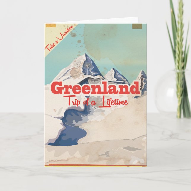 Tarjeta Poster de viajes de cosecha de Groenlandia (Anverso)
