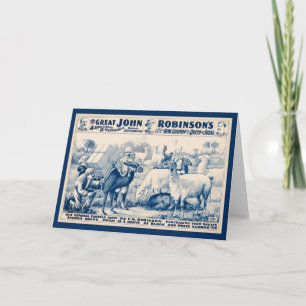 Tarjeta Poster de Vintage John Robinson Circus