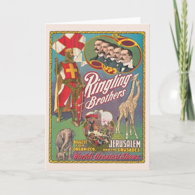 Tarjeta Poster del circo de los hermanos de la ringling de (Anverso)