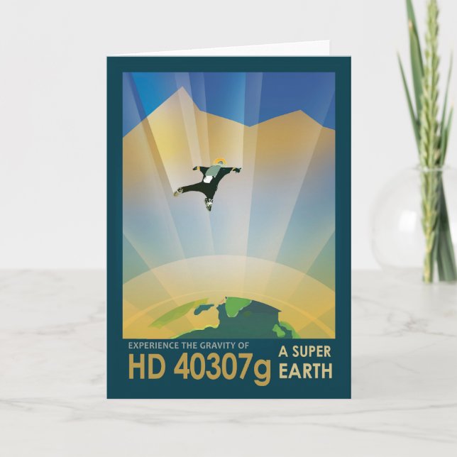 Tarjeta Poster Del Espacio Retro-La Gravedad De Una SuperT (Anverso)