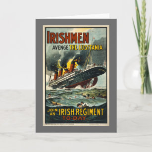 Tarjeta Poster del Lusitania del vintage (reclutamiento