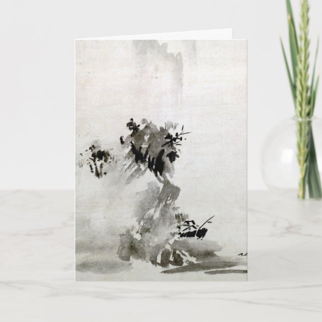 Tarjeta Poster paisajista Sesshu Toyo Haboku-Sansui (Anverso)