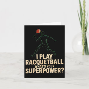 Tarjeta Póster retro de superpoderes divertidos de raquetb