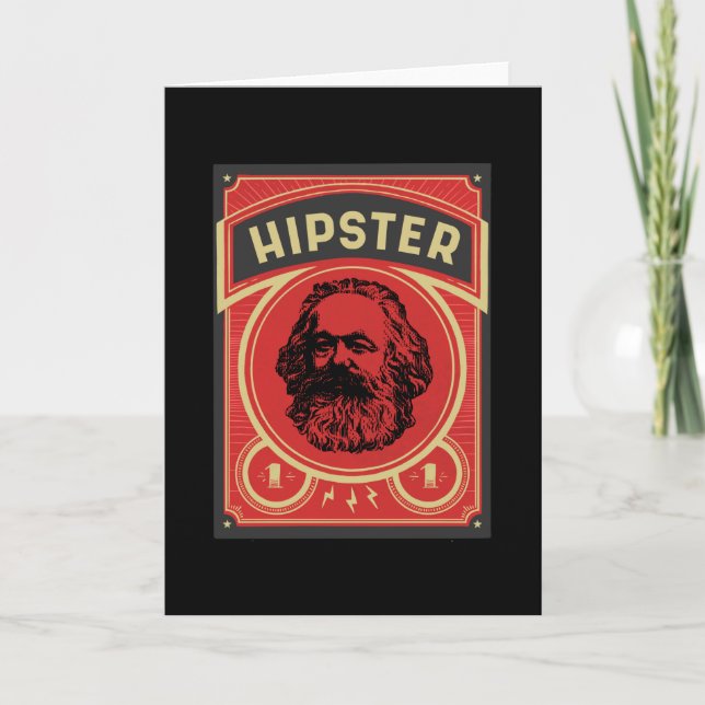 Tarjeta Poster retro Hipster Marx (Anverso)