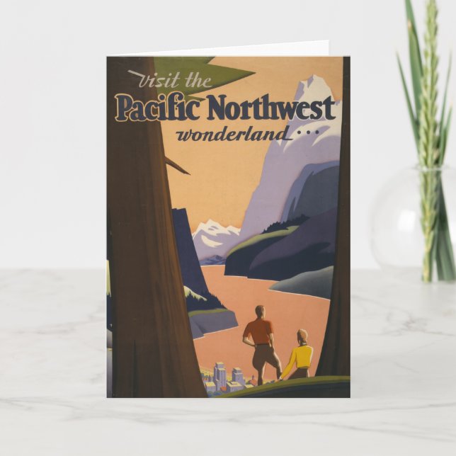 Tarjeta Poster Viajero Viejo Viajero Mirando Las Montañas (Anverso)