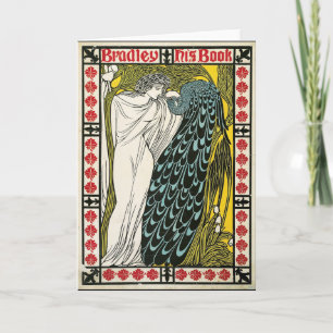 Tarjeta Póster Vintage: Pavo Real: Mujer