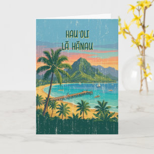 Tarjeta Pósteres de viaje vintage de Hawái - Kauai