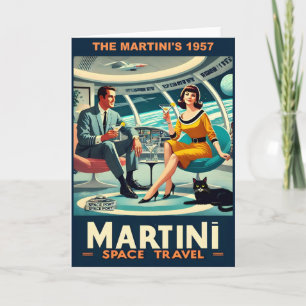 Tarjeta Pósters de viaje espaciales de The Martini 1957