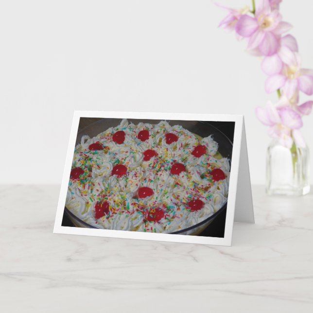 Tarjeta Postre tradicional inglés de Trifle Cocina (Orquídea)