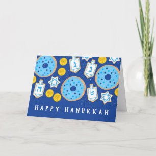 Tarjeta Postres de Hanukkah Chanukah Donas Galletas