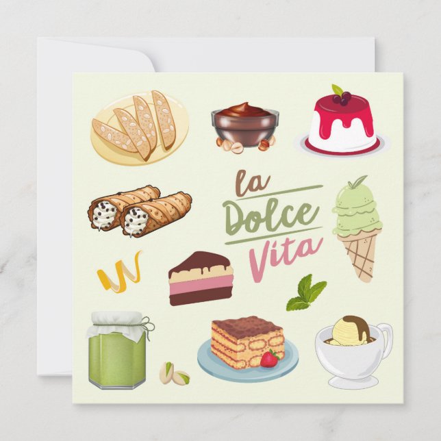 Tarjeta Postres italianos dulces (Anverso)