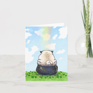 Tarjeta Pot of Gold pug St. Patrick's Day card