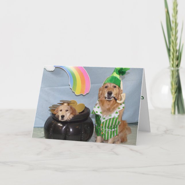 Tarjeta Pote de oro para el día de St Patrick (Anverso)