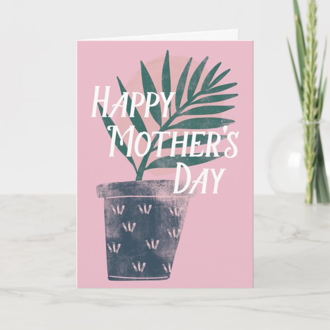 Tarjeta Potted Plant Happy Mother's Day Greeting Card (Anverso)