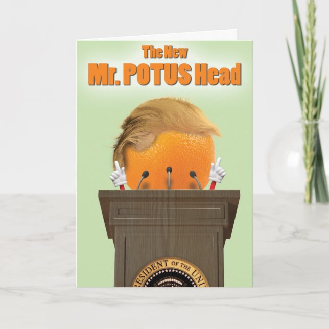 Tarjeta Potus Head Trump Birthday Chiste Paper Card (Anverso)