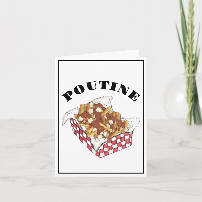 Tarjeta Poutine Quebec Canadá Alimentos canadienses Fries  (Anverso)