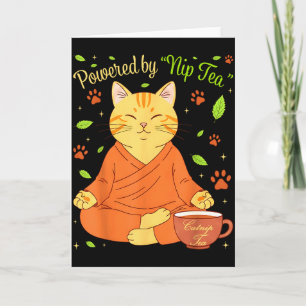 Tarjeta Powered By Nip Tea Gato Divertido Meditando Yoga A
