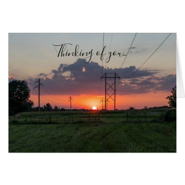 Tarjeta Powerline Sunset Landscape Pensando En Tu  (Anverso (Horizontal))