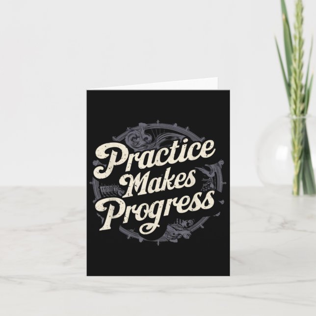 Tarjeta Practice Makes Progress Shirt Over Perfection Moti (Anverso)