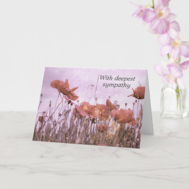 Tarjeta Prado de amapolas - Con profundo pésame (Orquídea)