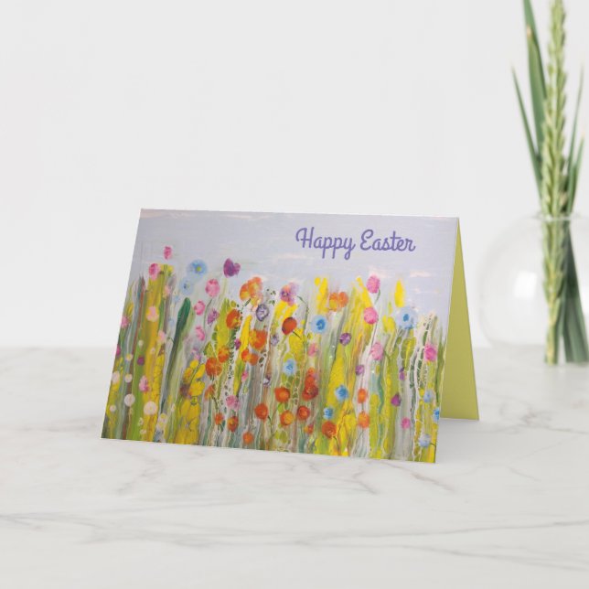 Tarjeta Prado de Verano Brillante Floral Abstracto de Pasc (Anverso)