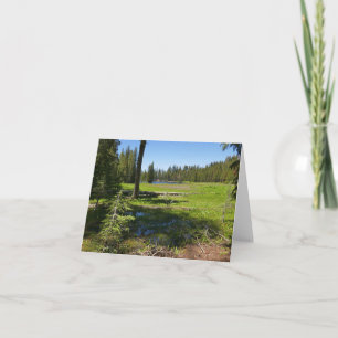 Tarjeta Prado de Yosemite con estrellas fugaces