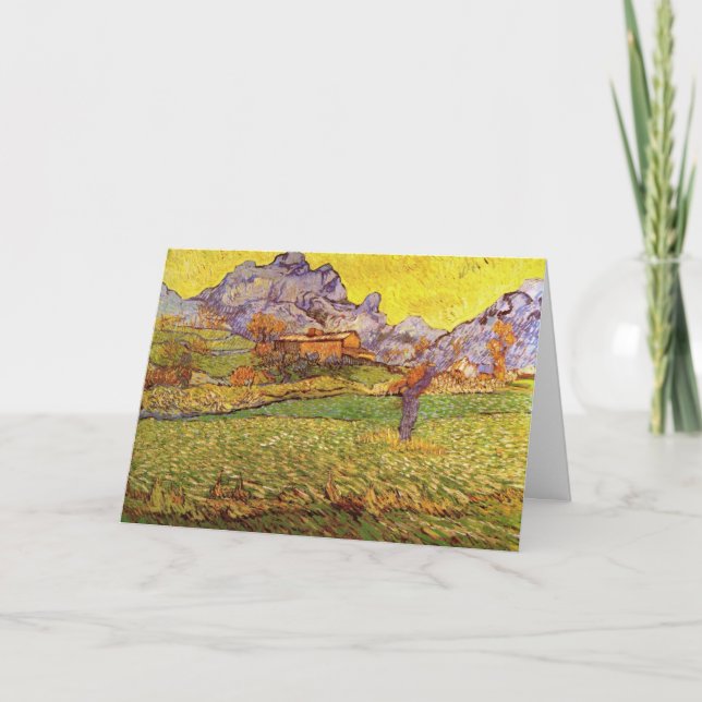 Tarjeta Prado en las montañas de Vincent van Gogh (Anverso)