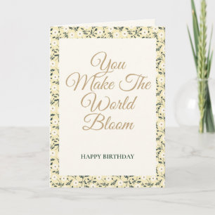 Tarjeta Prado Susurrante - Borde Floral Amarillo Mantequil