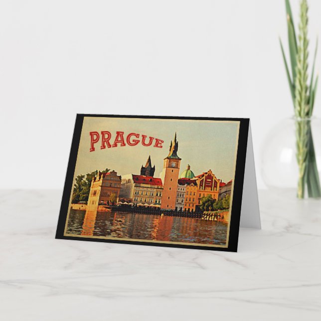 Tarjeta Praga Vintage Travel (Anverso)
