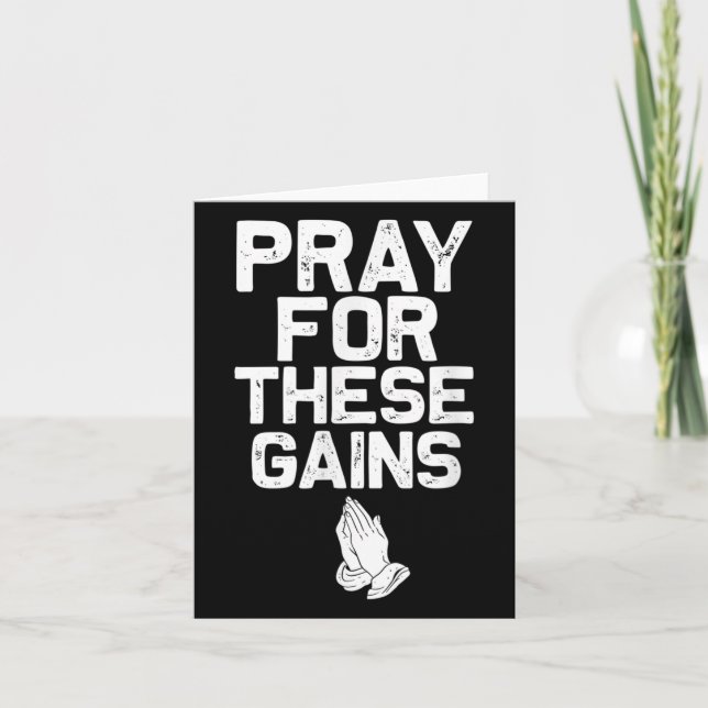 Tarjeta Pray For These Gains Fitness Gym Motivational  (Anverso)