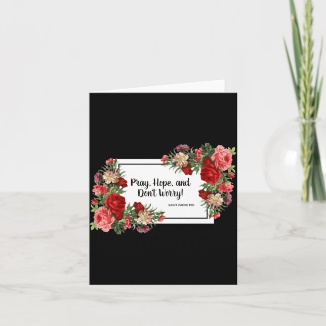 Tarjeta Pray Hope Dont Worry St Padre O Religious  (Anverso)