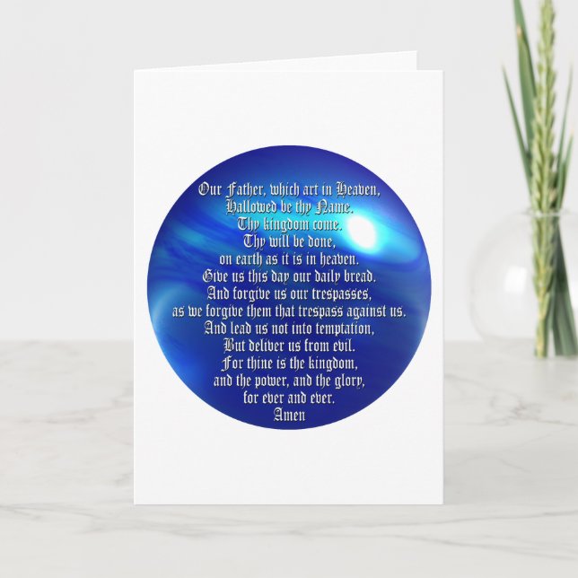 Tarjeta Prayer del señor (Anverso)