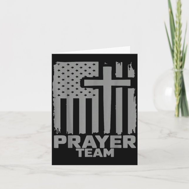 Tarjeta Prayer Team American Flag Christian Family Christi (Anverso)